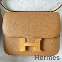 Geanta Hermes Constance 18 lucrata manual din piele de vitel Chai Epsom