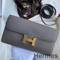 Portofel Hermes Constance To Go din piele de vițel Etain Epsom