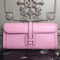 Clutch Hermes Jige Elan 29 În Piele De Crocodil Roz