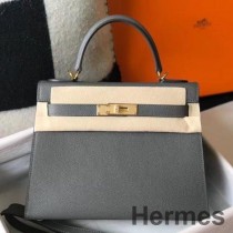 Geanta Hermes Kelly 28cm Din Piele Ardoise Epsom GHW