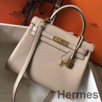 Geanta Hermes Kelly 28cm Din Piele Argile Clemence GHW