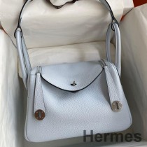 Geanta Hermes Lindy 26 Handmade In Piele Albastra Brume Clemence