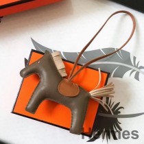 Breloc Hermes Rodeo Horse Bag Din Piele Taupe/Camarel/Bej