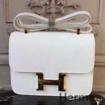 Geanta Hermes White Constance MM 24cm Epsom din piele