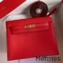 Geanta Hermes Kelly Danse II Din piele de vitel rosie Evercolor