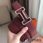 Cureaua reversibilă Hermes Tonight 38MM din piele Epsom rubin/aurie