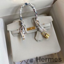 Hermes Birkin 25 El Yapımı Beyaz Epsom Dana Derisi Çanta