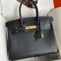 Hermes Birkin 30 Retourne El Yapımı Siyah Deri Çanta