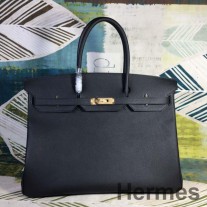 Hermes Birkin 40 El Yapımı Siyah Epsom Deri Çanta