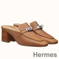 Hermes Blossom Katır 60mm Kahverengi Keçi Derisi