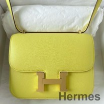 Hermes Constance 18 Limon Evercolor Dana Derisinden El Yapımı Çanta