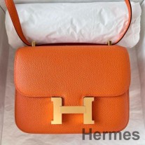 Hermes Constance 18 Turuncu Epsom Dana Derisinden El Yapımı Çanta