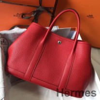 Hermes Garden Party 30'lu Kırmızı Taurillon Deri Çanta