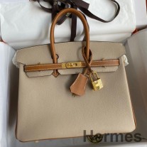 Hermes HSS Birkin 25 Hendek ve Altın Epsom Dana Derisi İki Renkli Çanta