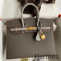 Etain ve Gris Mouette Epsom Dana Derisinden Hermes HSS Birkin 25 Sellier Çanta