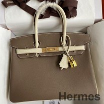 Taupe ve Craie Epsom Dana Derisi Hermes HSS Birkin 30 Bicolor Çanta