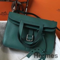 Hermes Halzan 31cm Malakit Clemence Deri Çanta