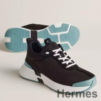 Siyah Örgü ve Siyah Süet Hermes Heros Spor Ayakkabı