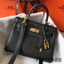 Hermes Kelly 20cm Siyah Clemence Deri Çanta GHW