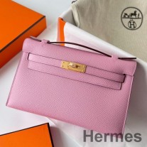 Hermes Kelly Pochette Leylak Rengi Sylvestre Epsom Dana Derisinden El Yapımı Çanta