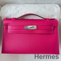 Hermes Kelly Pochette Rose Mexico Chevre Mysore Deri El Yapımı Çanta