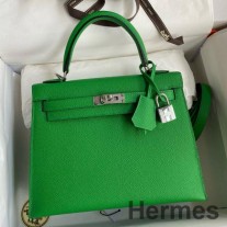 Hermes Kelly Sellier 28 Bambu Epsom Dana Derisinden El Yapımı Çanta