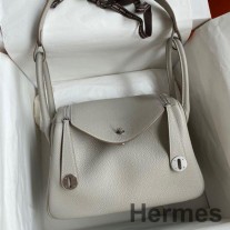 Hermes Lindy 26 İnci Gri Clemence Deri El Yapımı Çanta