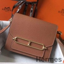Hermes Mini Sac Roulis 18cm Kahverengi Evercolor Dana Derisi Çanta