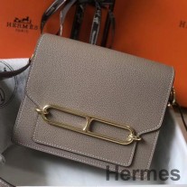 Hermes Mini Sac Roulis 18cm Gri Evercolor Dana Derisi Çanta