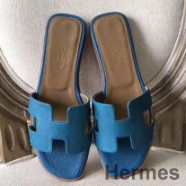 Turkuaz Epsom Deri Hermes Oran Sandalet