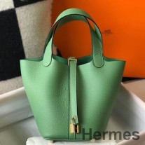 Hermes Picotin Lock 18 Çanta Vert Criquet Clemence Deri