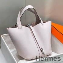 Hermes Picotin Lock 22 Çanta Leylak Rengi Soluk Clemence Deri