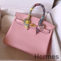 Hermes Birkin 25 El Yapımı Pembe Swift Deri Çanta