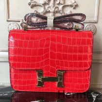 Hermes Cherry Constance MM 24cm Timsah Çanta