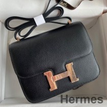 Hermes Constance 18 Siyah Chevre Mysore Deri El Yapımı Çanta