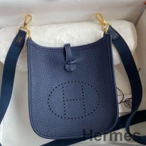 Mavi Safir Clemence Deriden Hermes Evelyne Mini El Yapımı Çanta