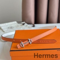Turuncu Epsom Deri ve Beyaz Swift Deriden Hermes Gama 13mm Kemer