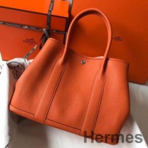 Hermes Garden Party 36'lı Turuncu Clemence Deri Çanta
