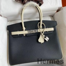 Hermes HSS Birkin 30 Siyah ve Craie Epsom Dana Derisi İki Renkli Çanta