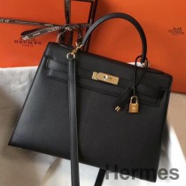 Hermes Kelly 32cm Siyah Epsom Deri GHW Çanta