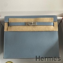 Hermes Kelly Danse II Mavi Lin Evercolor Dana Derisi Çanta
