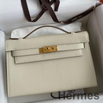 Hermes Kelly Pochette Craie Epsom Dana Derisinden El Yapımı Çanta