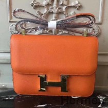 Hermes Turuncu Constance MM 24cm Epsom Deri Çanta