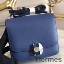Hermes 2002 20cm taška v modré Brighton Evercolor telecí kůže