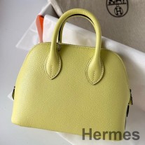 Hermes Bolide 1923 Mini ručně vyrobená taška z kůže Jaune Bourgeon Chevre Mysore