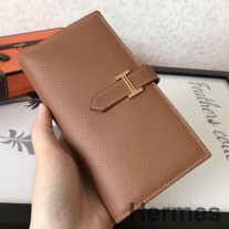 Peněženka Hermes Brown Epsom Bearn Gusset