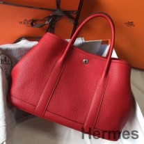 Taška Hermes Garden Party 36 v červené kůži Clemence