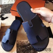 Sandály Hermes Izmir V Safírové Epsomské Kůži