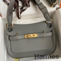 Hermes Jypsiere Mini ručně vyrobená taška v Gris Meyer Swift telecí kůži
