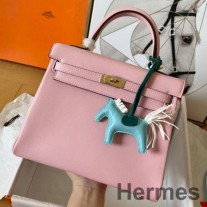 Hermes Kelly Retourne 25 ručně vyrobená taška z růžové Swift teletiny